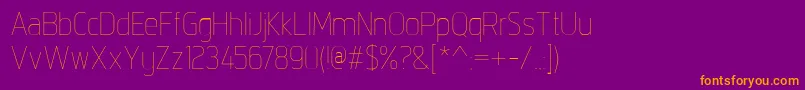 Fonte IntropolThin – fontes laranjas em um fundo violeta