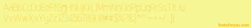 IntropolThin-fontti – oranssit fontit keltaisella taustalla