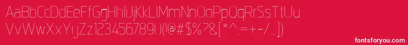 フォントIntropolThin – 赤い背景に白い文字