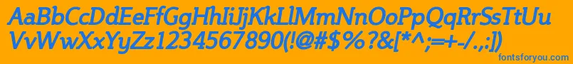 SteinemBoldItalic Font – Blue Fonts on Orange Background