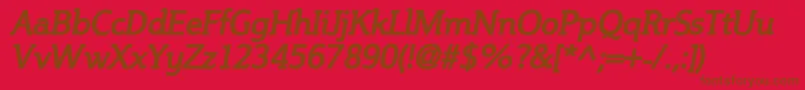 Fonte SteinemBoldItalic – fontes marrons em um fundo vermelho