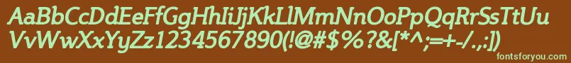 SteinemBoldItalic Font – Green Fonts on Brown Background