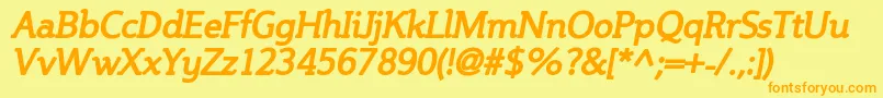 SteinemBoldItalic Font – Orange Fonts on Yellow Background