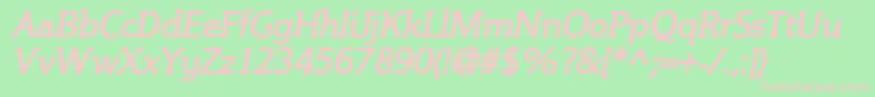 SteinemBoldItalic-fontti – vaaleanpunaiset fontit vihreällä taustalla