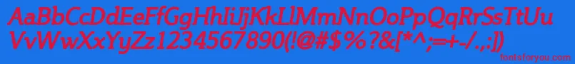 フォントSteinemBoldItalic – 赤い文字の青い背景