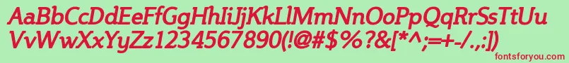 SteinemBoldItalic Font – Red Fonts on Green Background