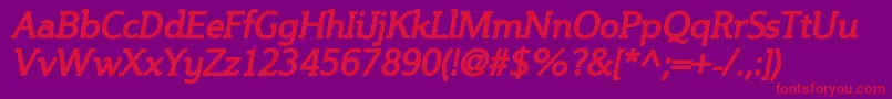 SteinemBoldItalic Font – Red Fonts on Purple Background