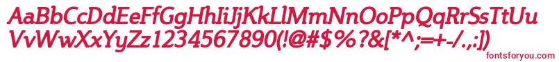 Fonte SteinemBoldItalic – fontes vermelhas em um fundo branco