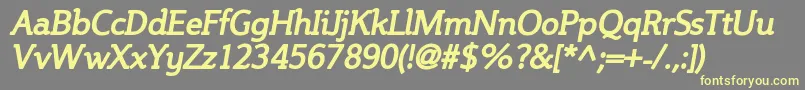 Czcionka SteinemBoldItalic – żółte czcionki na szarym tle