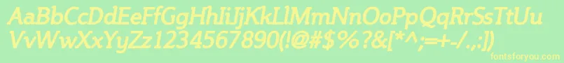 SteinemBoldItalic Font – Yellow Fonts on Green Background