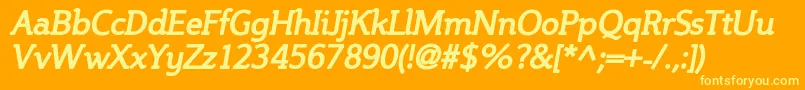 SteinemBoldItalic Font – Yellow Fonts on Orange Background