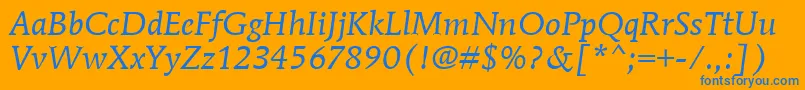 MendozaRomanItcBookItalic Font – Blue Fonts on Orange Background