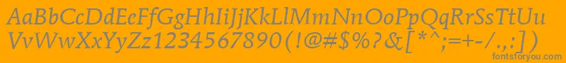 MendozaRomanItcBookItalic Font – Gray Fonts on Orange Background