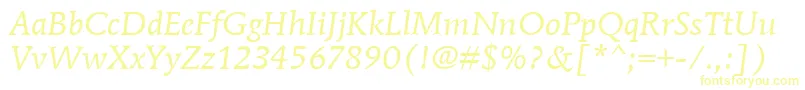 MendozaRomanItcBookItalic Font – Yellow Fonts on White Background