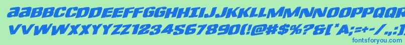 Lefthandlukerotal Font – Blue Fonts on Green Background