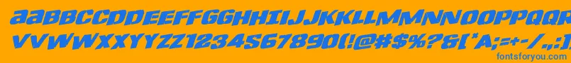 Lefthandlukerotal Font – Blue Fonts on Orange Background