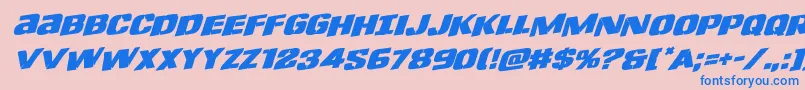 Lefthandlukerotal Font – Blue Fonts on Pink Background