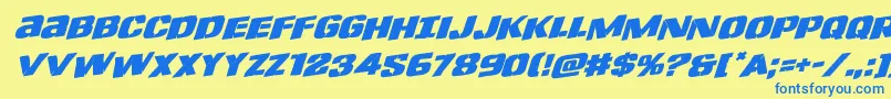 Lefthandlukerotal Font – Blue Fonts on Yellow Background