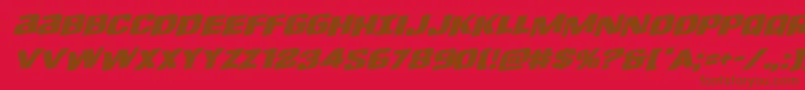 Lefthandlukerotal Font – Brown Fonts on Red Background