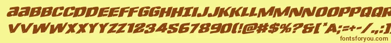 Lefthandlukerotal Font – Brown Fonts on Yellow Background