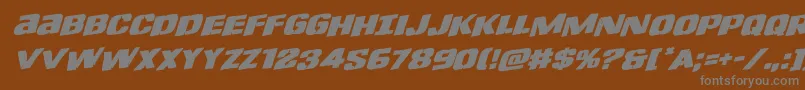 Lefthandlukerotal-Schriftart – Graue Schriften auf braunem Hintergrund