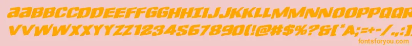 Lefthandlukerotal Font – Orange Fonts on Pink Background