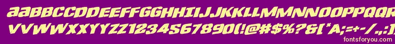 Lefthandlukerotal Font – Yellow Fonts on Purple Background