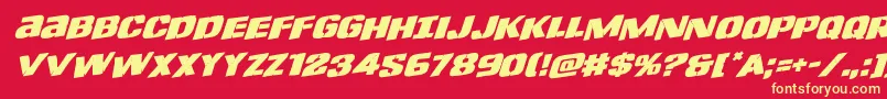 Lefthandlukerotal Font – Yellow Fonts on Red Background