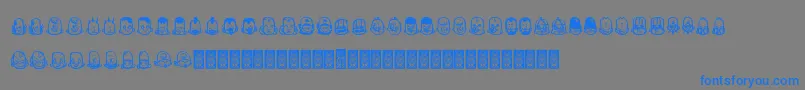Fonte TeubРІdcoxy1 – fontes azuis em um fundo cinza