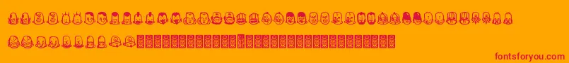 TeubРІdcoxy1 Font – Red Fonts on Orange Background