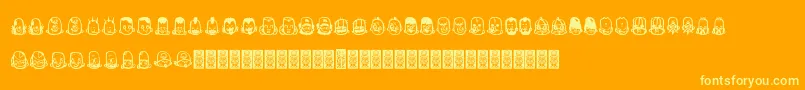 More about TeubРІdcoxy1 Font TeubРІdcoxy1 Font – Yellow Fonts on Orange Background