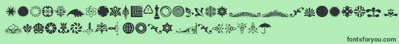 CornucopiaOfOrnamentsFour Font – Black Fonts on Green Background