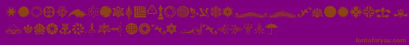 CornucopiaOfOrnamentsFour Font – Brown Fonts on Purple Background