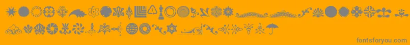 CornucopiaOfOrnamentsFour-Schriftart – Graue Schriften auf orangefarbenem Hintergrund