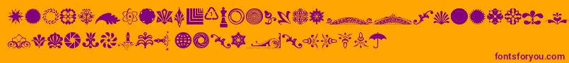 CornucopiaOfOrnamentsFour Font – Purple Fonts on Orange Background