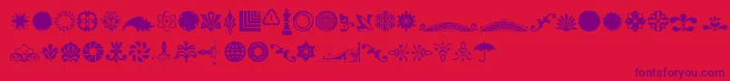 CornucopiaOfOrnamentsFour Font – Purple Fonts on Red Background