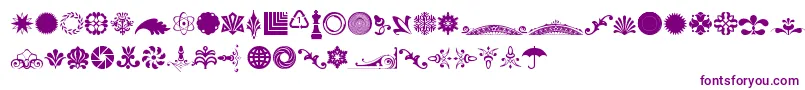 CornucopiaOfOrnamentsFour-Schriftart – Violette Schriften auf weißem Hintergrund