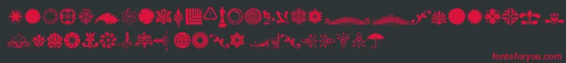 CornucopiaOfOrnamentsFour Font – Red Fonts on Black Background