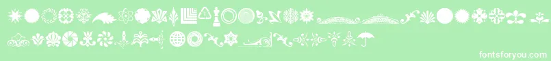 CornucopiaOfOrnamentsFour Font – White Fonts on Green Background