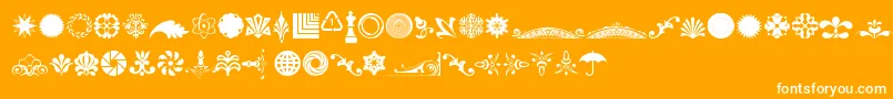 CornucopiaOfOrnamentsFour Font – White Fonts on Orange Background