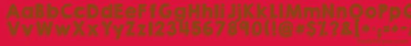 フォントKghappy – 赤い背景に茶色の文字