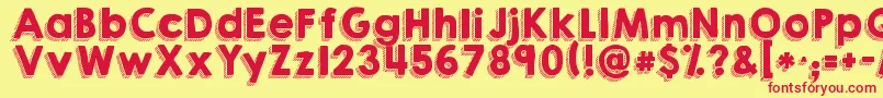 Kghappy Font – Red Fonts on Yellow Background