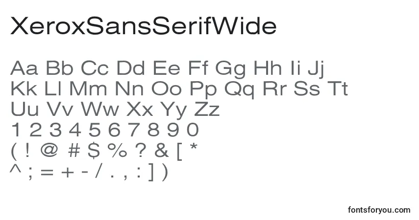 XeroxSansSerifWide-fontti – aakkoset, numerot, erikoismerkit