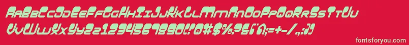 HypnoAgentCondensedItalic-Schriftart – Grüne Schriften auf rotem Hintergrund
