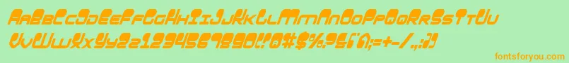 HypnoAgentCondensedItalic-Schriftart – Orangefarbene Schriften auf grünem Hintergrund