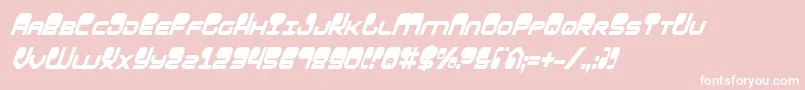 Fonte HypnoAgentCondensedItalic – fontes brancas em um fundo rosa