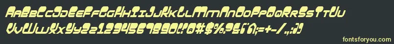 フォントHypnoAgentCondensedItalic – 黒い背景に黄色の文字