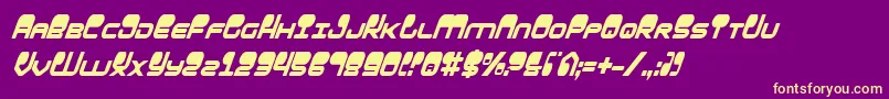 フォントHypnoAgentCondensedItalic – 紫の背景に黄色のフォント