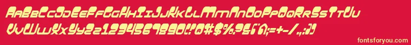 フォントHypnoAgentCondensedItalic – 黄色の文字、赤い背景