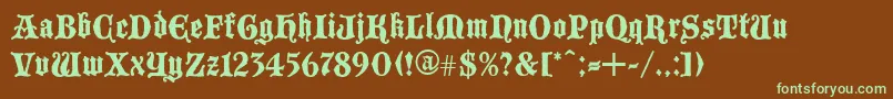 Шрифт Blackwood – зелёные шрифты на коричневом фоне